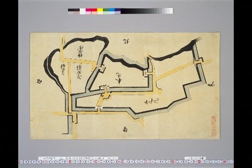Pictures of Ancient Castles of Japan, Volume 14, Tōsandō Section (7), 202: Map of Odate Castle in the Akita Domain, Dewa Province