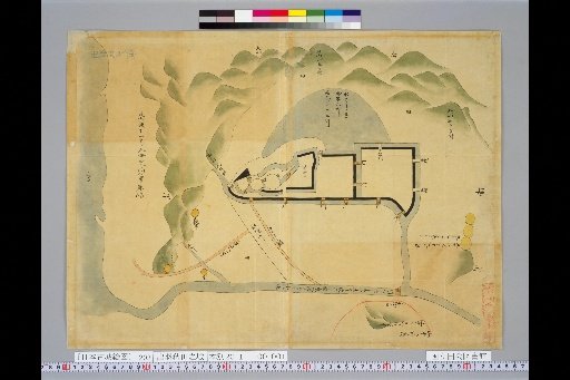 Pictures of Ancient Castles of Japan, Volume 14, Tōsandō Section (7), 203: Map of Akita Castle in Dewa