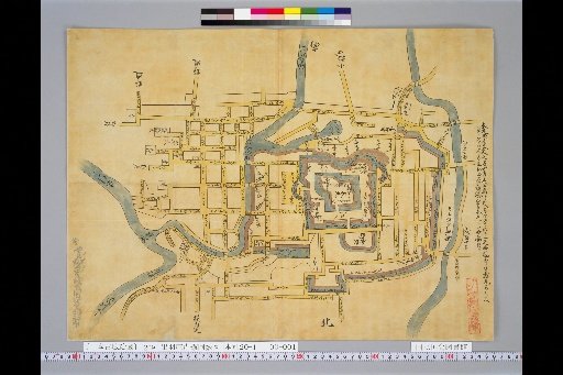 Pictures of Ancient Castles of Japan, Volume 14, Tōsandō Section (7), 209: Map of Tsuruoka Castle in Shonai, Dewa Province