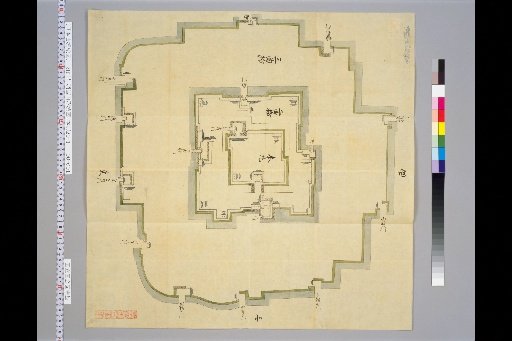 Pictures of Ancient Castles of Japan, Volume 14, Tōsandō Section (7), 210: Map of Yamagata Castle in Dewa Province