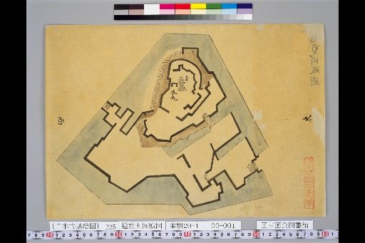 Pictures of Ancient Castles of Japan, Volume 15, Hokurikudō Section (1), 225: Map of Maruoka Castle in Echizen