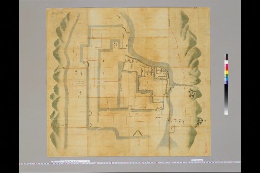 [Pictures of Ancient Castles of Japan] [Volume 18, Sanyōdō Section] 266 Map of Okayama Castle, Bizen Province