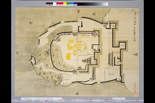 [Pictures of Ancient Japanese Castles] [Volume 18, Sanyodo Region] 277 Map of Hagi Castle in Choshu Province