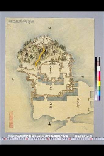 [Pictures of Ancient Japanese Castles] [Volume 18, Sanyodo Region] 278 Picture Map of Hagi Castle in Nagato Province