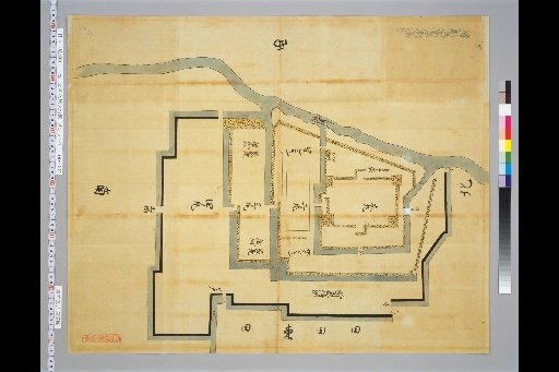 [Pictures of Ancient Japanese Castles] [Volume 21, Saikaido Section (1)] 308 Chikugo Kurume Castle Map