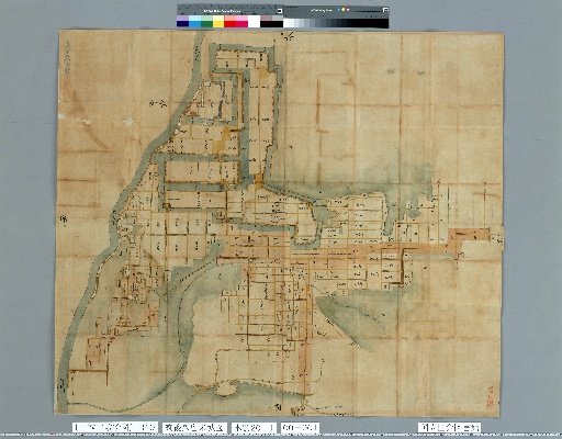 [Pictures of Ancient Japanese Castles] [Volume 21, Saikaido Section (1)] 310 Chikugo Kurume Castle Map