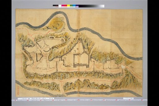 [Pictures of Ancient Japanese Castles] [Volume 23, Saikaido Section (3)] 343 [Bungo Oka Castle Map]