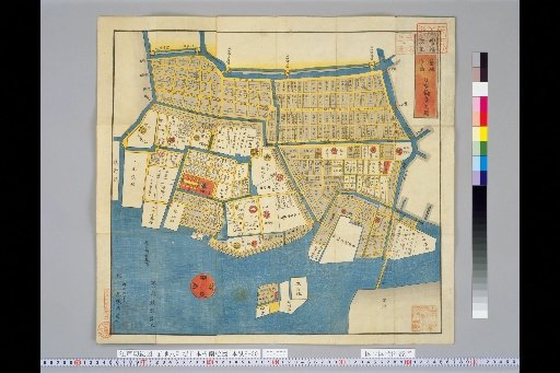 [Edo Kiriezu] Map of Tsukiji Hachimachi-bori, South of Nihonbashi