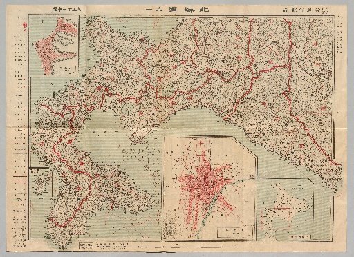 Kanazaki Prefecture Map Hokkaido Part 1 Taisho 13 Edition