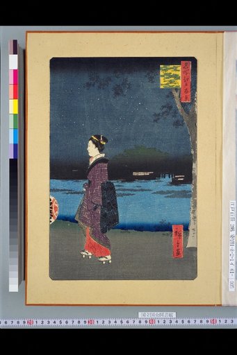 One Hundred Views of Famous Places in Edo: Shinnyo-san, Yamatani-bori Night View