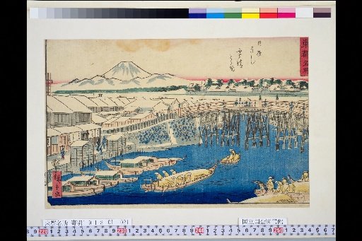 Famous Places of the Eastern Capital: Map of Nihonbashi on a Clear Snowy Day