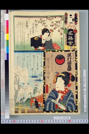 Edo Flower Famous Places Assembly, No. 8 Group, Sawamura Tadanosuke / Autumn-colored Cherry Blossoms at Ueno Shimizu / Ueno
