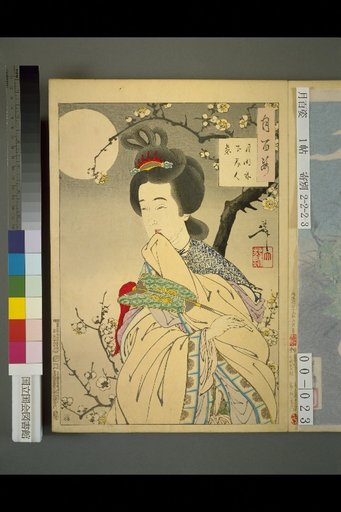 One Hundred Views of the Moon: The Beautiful Woman Comes Under the Bright Moonlit Forest