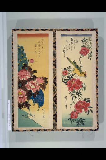 (Pomegranate and Korean Oriole), (Peony and Peacock)