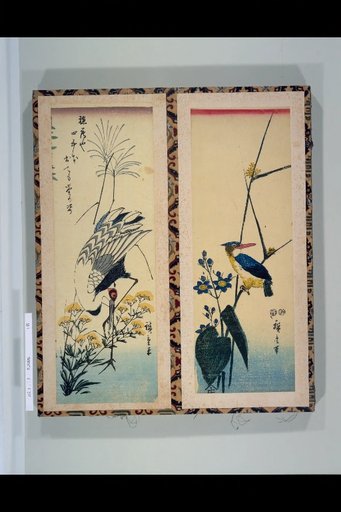 (River Cicadas on Frogbit), (Cranes on Oenothera and Pampas Grass)
