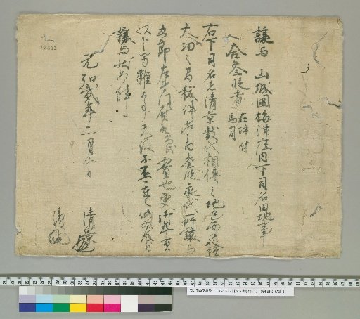 [Letter of Transfer by Kiyokage Umetatsu]