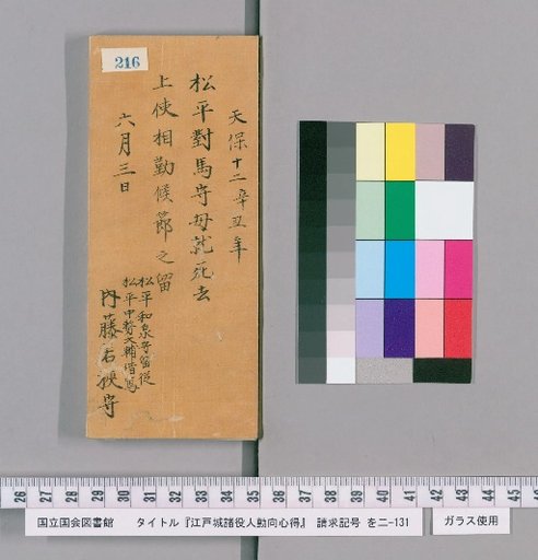 Rules of Conduct for Various Officials of Edo Castle [219]