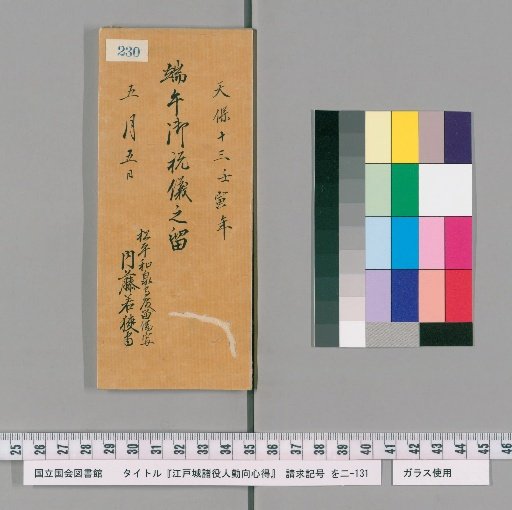 Rules of Conduct for Various Officials of Edo Castle [233]