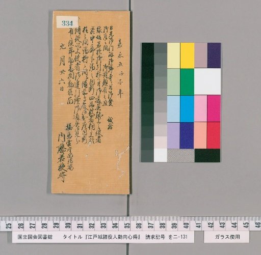Rules of Conduct for Various Officials of Edo Castle [339]