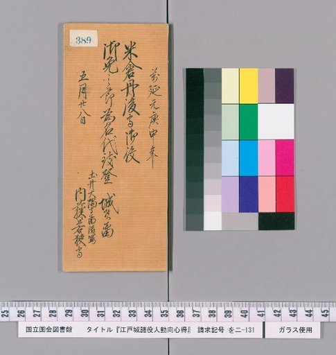 Rules of Conduct for Officials of Edo Castle [393]