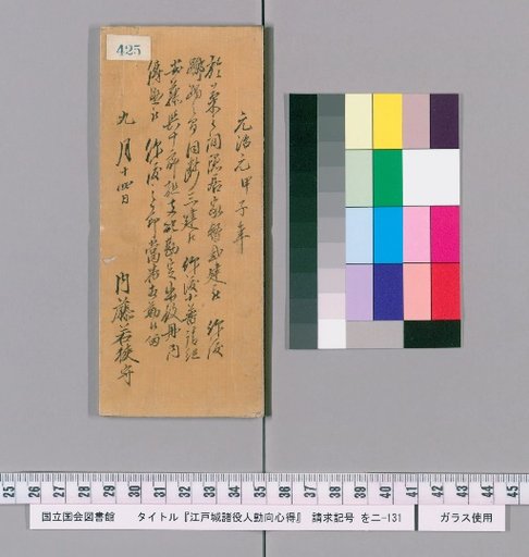 Rules of Conduct for Various Officials of Edo Castle [429]
