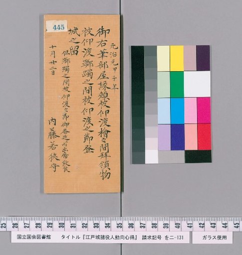 Rules of Conduct for Various Officials of Edo Castle [449]
