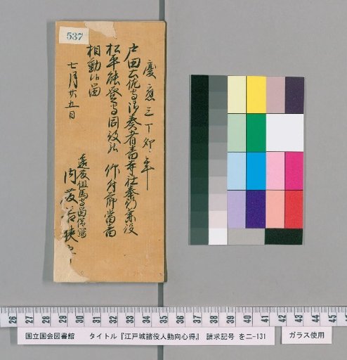 Rules of Conduct for Various Officials of Edo Castle [543]