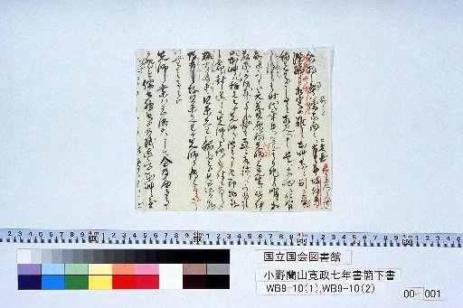 Draft of Bencao Gangmu: Letter from Ono Ranzan, 7th Year of Kansei
