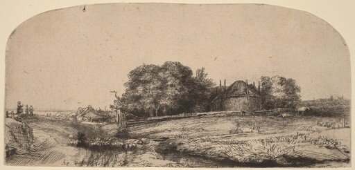 Landscape with a Hay Barn and a Flock of Sheep