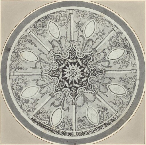 Design for an Inlaid Circular Table Top, with Alternatives