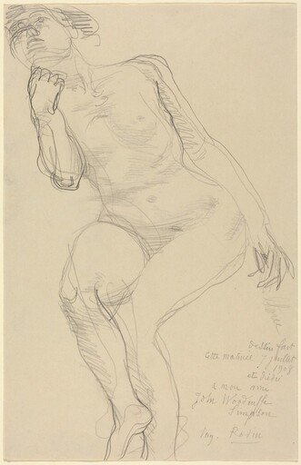 Seated Female Nude Leaning to the Left