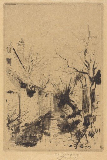 A Little Brook in Winter, Wiltshire