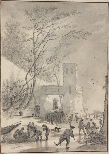 Skaters Outside a City Wall
