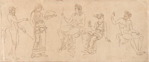 Woman with a Dish and Various Classical Figures