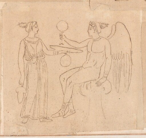 Two Figures with a Mirror