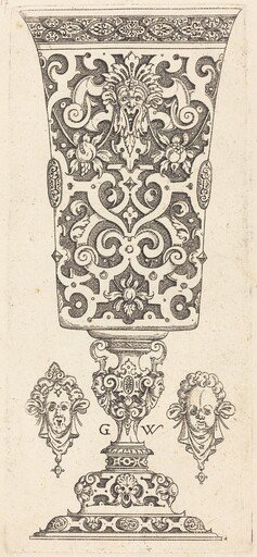 Goblet with base decorated with two large scallops