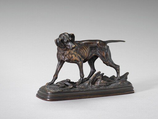 Pointer Standing over a Pheasant