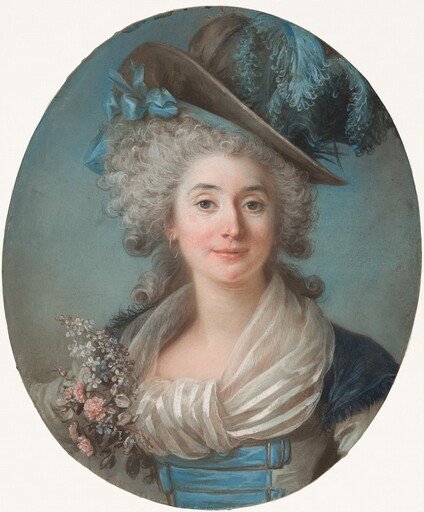 A Fashionable Noblewoman Wearing a Plumed Hat