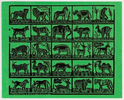 Endpaper with Animals