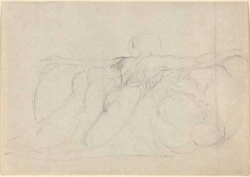 A Man Seen from Behind, Rising on Clouds