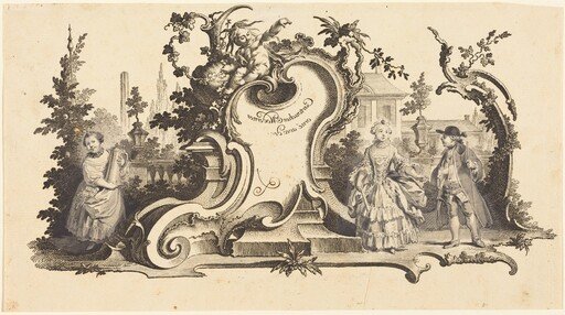 Cartouches Modernes orné avec des [diferentes Figures] (Plate VI-1 from the set)