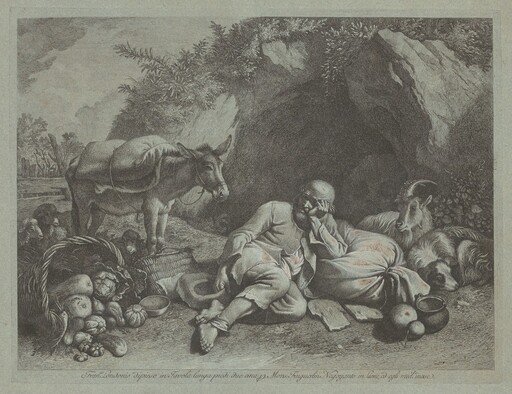 Old Man Leaning against a Sack