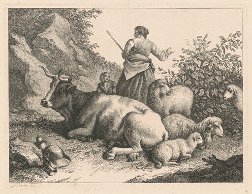 Standing Shepherdess with a Child
