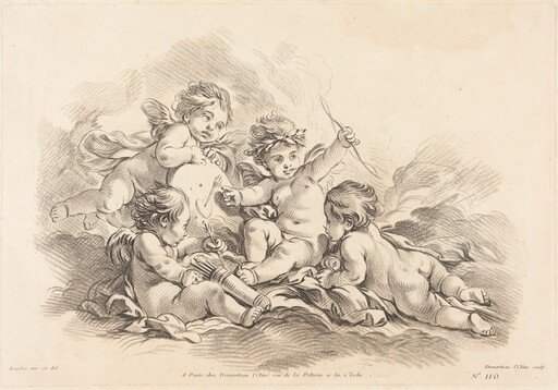 Four Cherubs at Target Practice