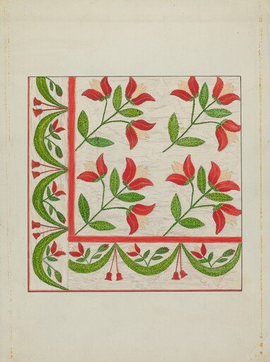 Quilt - Appliqued in Bellflower Design