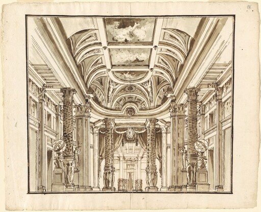 Fantasy of a Great Hall with Basketweave Columns