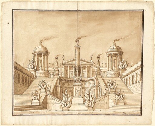 Fantasy of an Ancient Capitol with Trophies and Grand Staircases