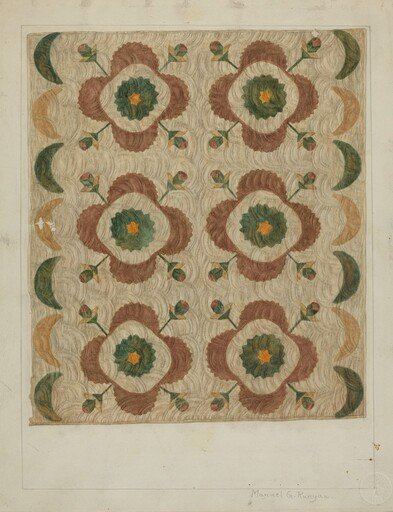 Applique and Quilted Coverlet