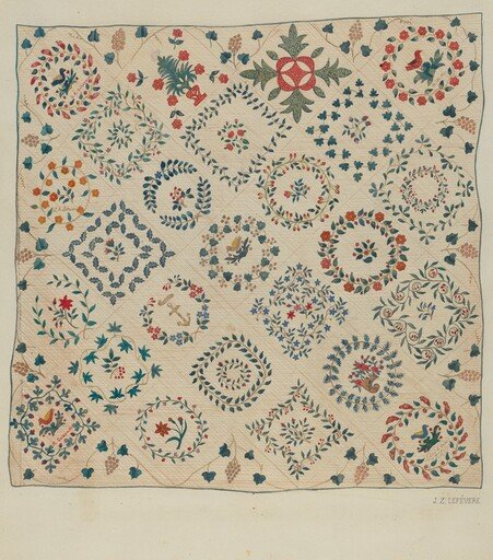 Applique Quilted Coverlet