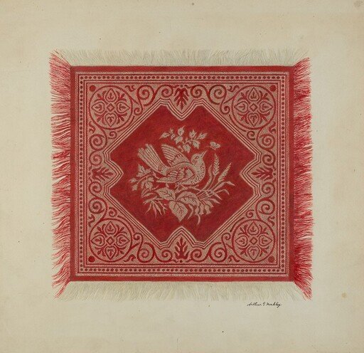 Red and White Table Napkin